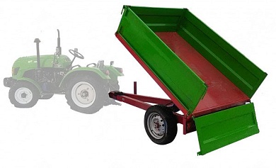 Прицеп самосвальный РУСТРАК (г/п 1,5т) для минитрактора